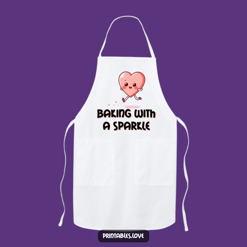 Funny Heart Skipping Apron: Cook with Sparkle and Joyful Flair