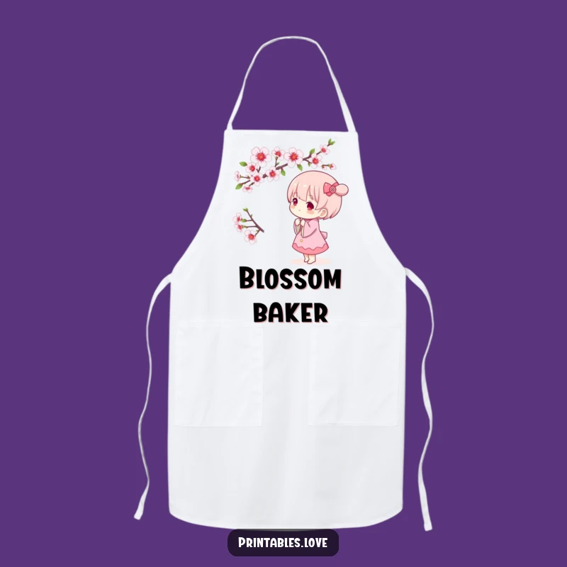 Funny Kawaii Cherry Blossom Apron - Kitchen Spring Humor