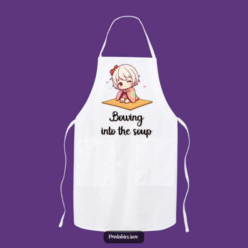 Funny Kawaii Kimono Apron: Kitchen Cuteness & Playful Mishaps, Gift