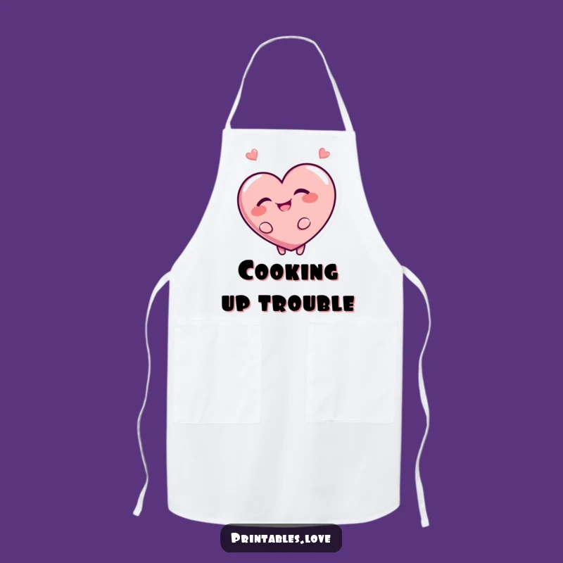 Funny Heart Mischief Apron: Cook with Giggles and Playful Flair