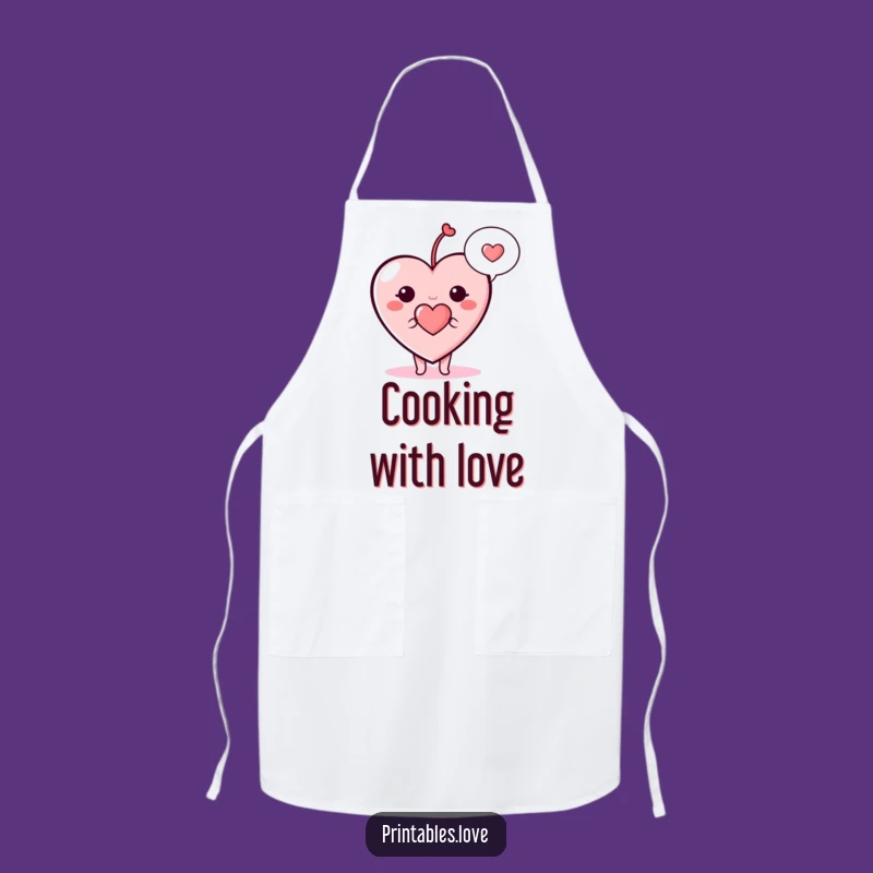 Funny Heart Apron - Sweet Speech Bubble Kitchen Accessory