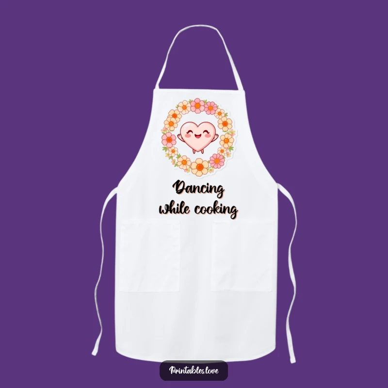 Funny Dancing Heart Apron: Cook with Joy, Great Gift for Bakers!