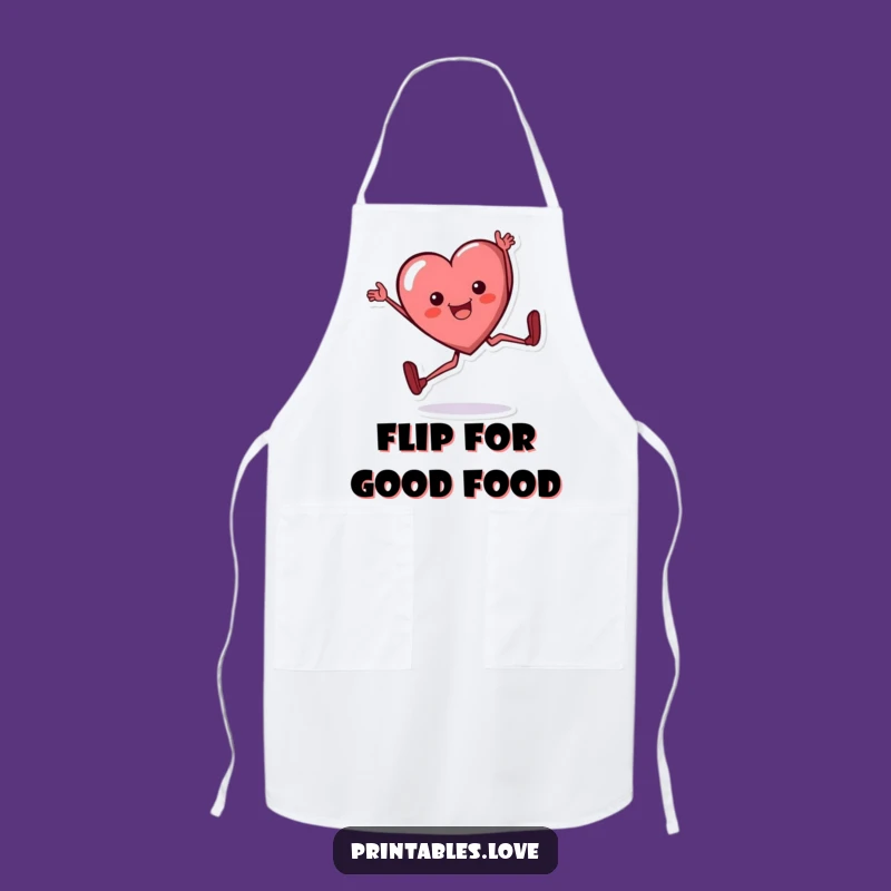 Funny Heart Cartwheel Apron - Joyful Flipping Kitchen Accessory