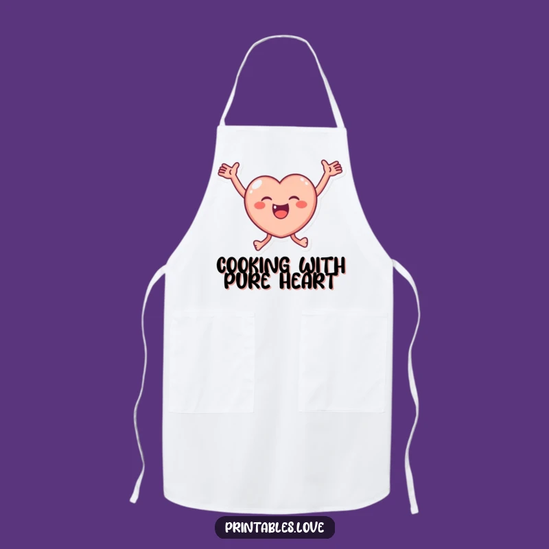 Funny Joyful Heart Apron - Cook with Enthusiasm, Great Funny Gift!