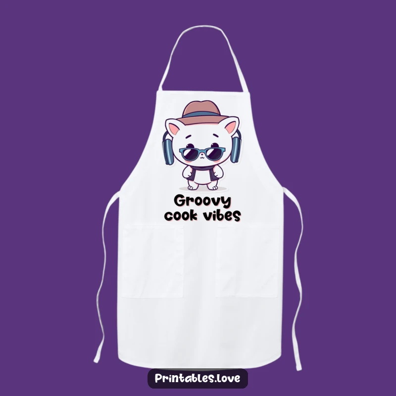 Funny Kawaii Grooving Apron: Cook with Style and Fun