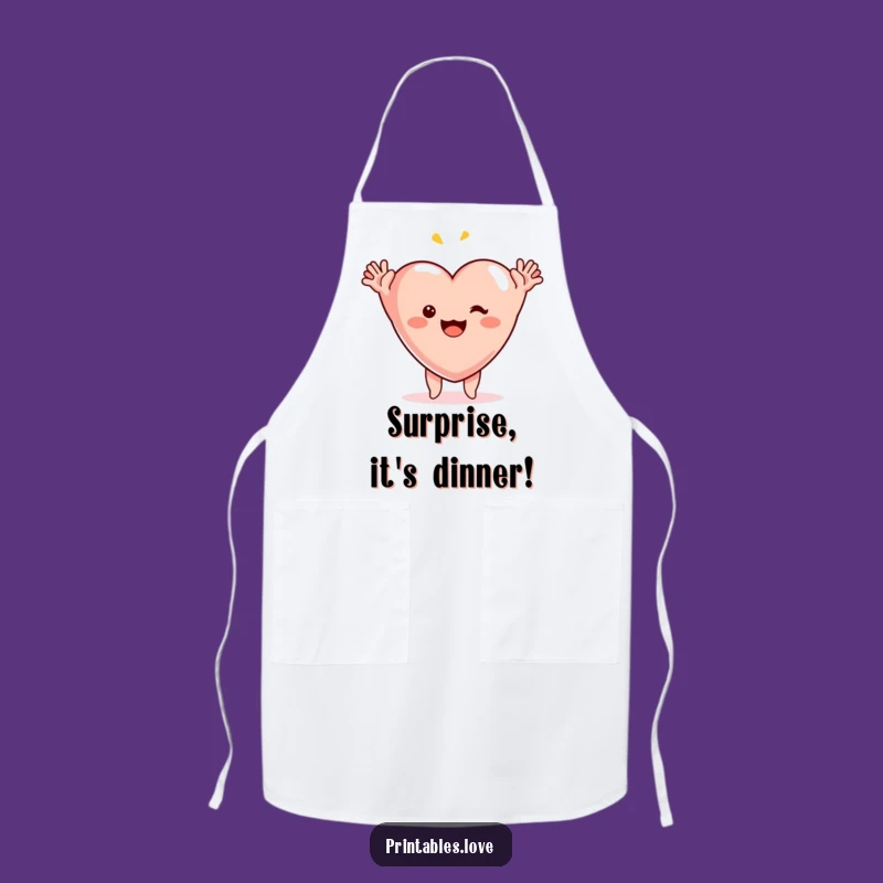 Funny Surprise Heart Apron: Cook with Hilarious, Joyful Flair