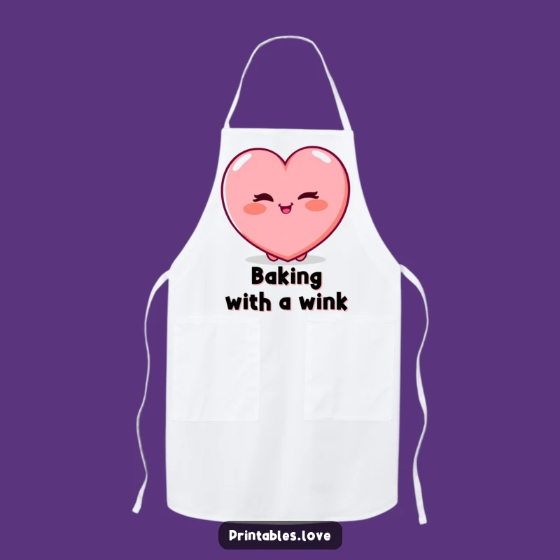 Funny Winking Heart Apron - Cook with Playful Flair, Great Funny Gift!