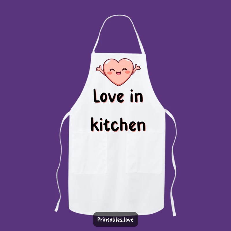 Funny Joyful Heart Apron - Beaming Love Chef Gift
