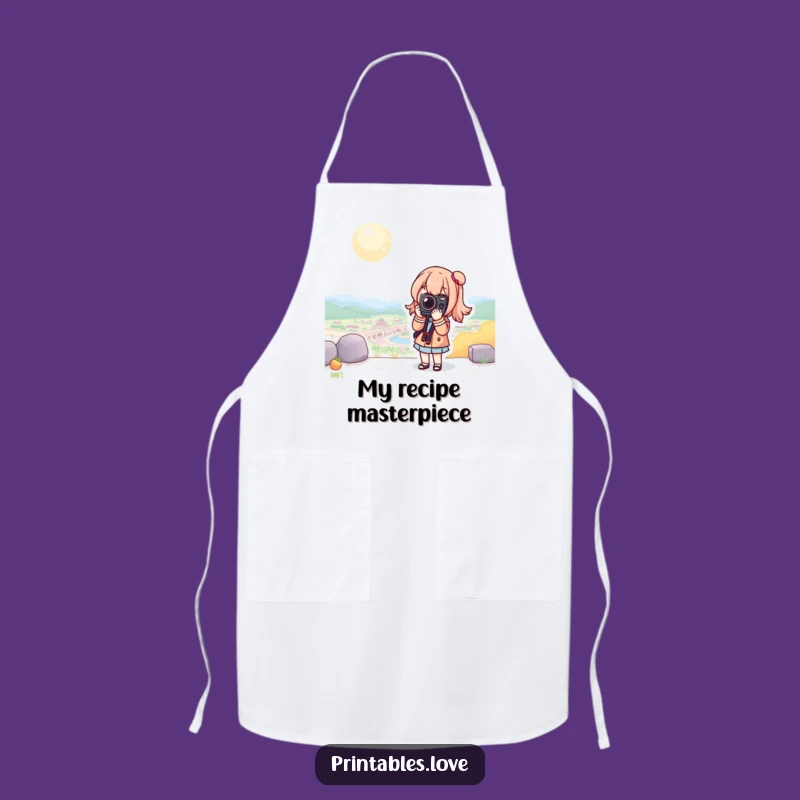 Funny Kawaii Camera Apron: Cook with a View, Unique Funny Gift!