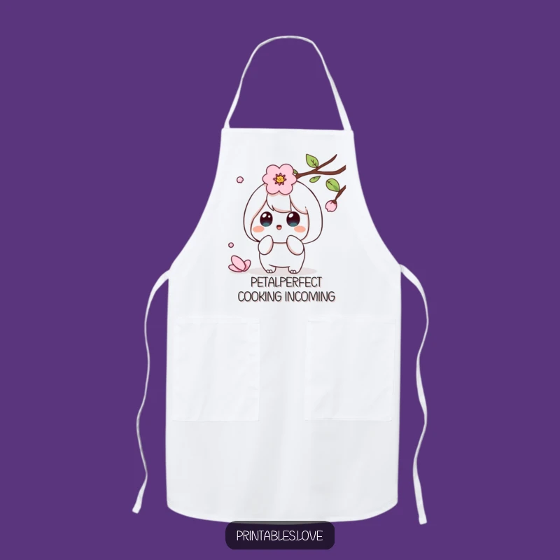 Funny Kawaii Petal Surprise Apron: Cook with Spring's Delight