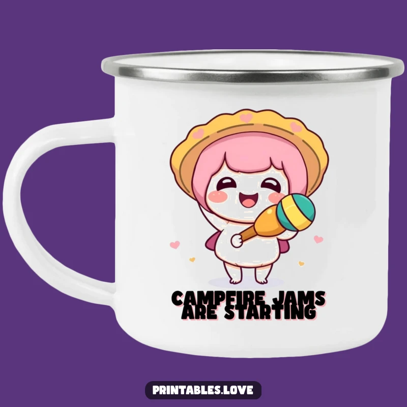 Funny Kawaii Maraca Camping Mug: Festive Campfire Companion