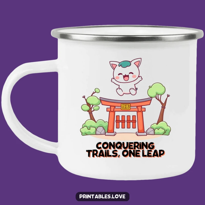 Funny Kawaii Torii Leap Camping Mug: Adventure Fuel Mug