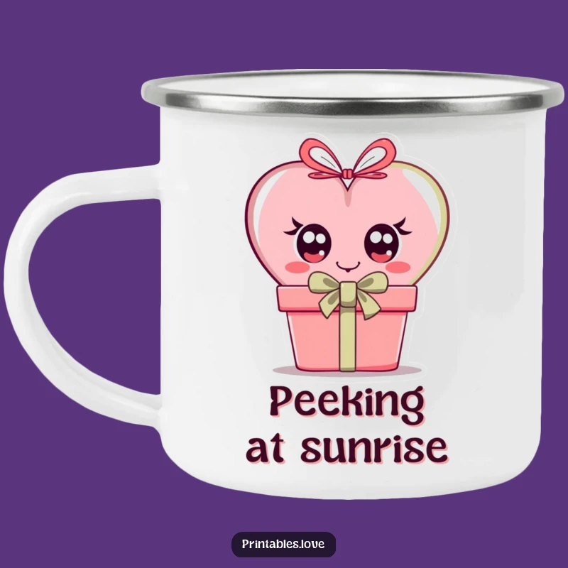 Funny Curious Heart Camping Mug: Sip with Wonder, Great Gift for Adventurers!