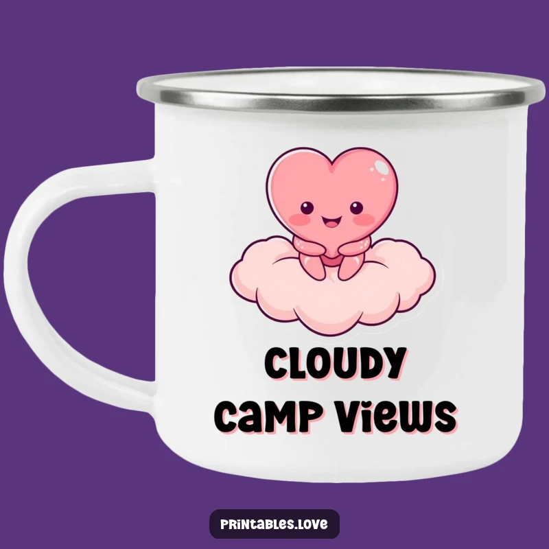 Funny Heart Cloud Dweller Camping Mug: Enjoy Serenity Outdoors - Great Gift!