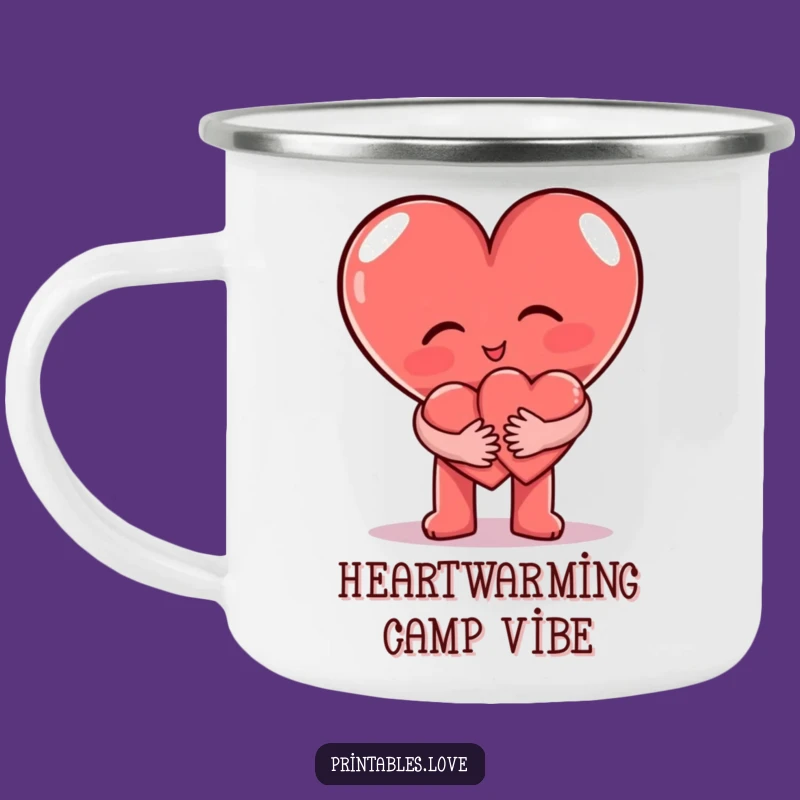 Funny Heart Hug Camping Mug: Adventure's Funny Gift