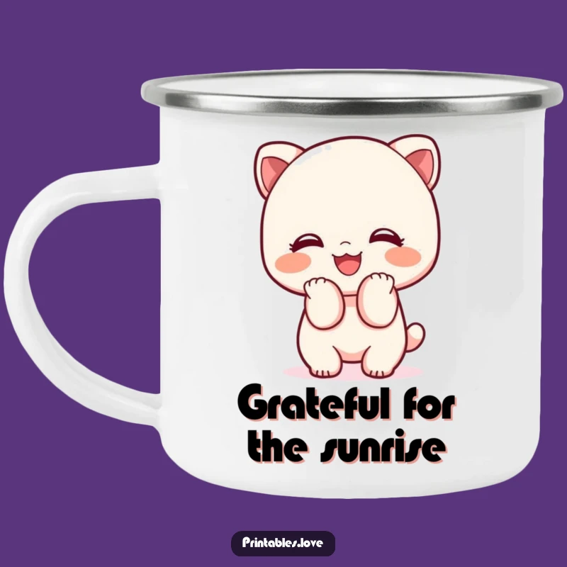 Funny Kawaii Bowing Camping Mug: Polite Campfire Companion