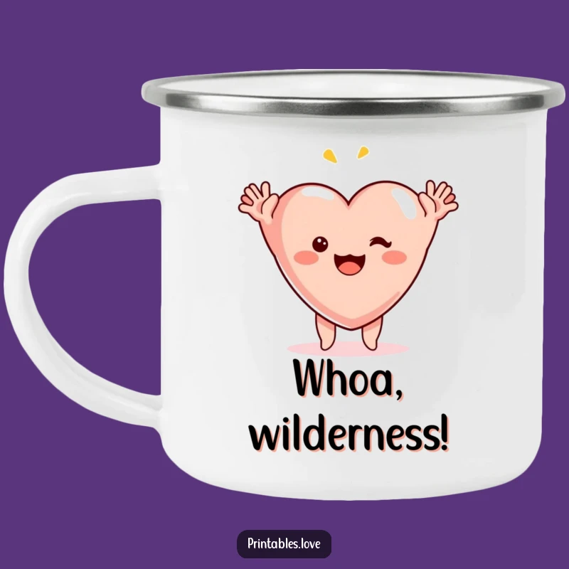 Funny Surprise Heart Camping Mug: Enjoy Hot Drinks with Hilarious Joy