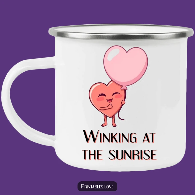 Funny Winking Heart Adventure Mug - Sip with a Smile on the Trail