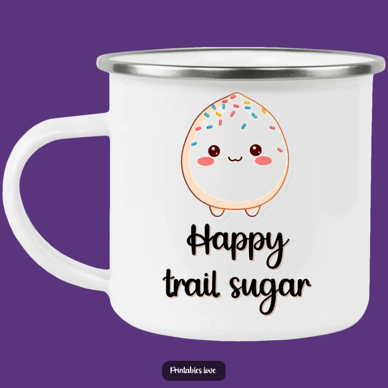 Funny Cheerful Mochi Camping Mug: Sprinkle Camp Vibes, Hilarious Outdoor Gift
