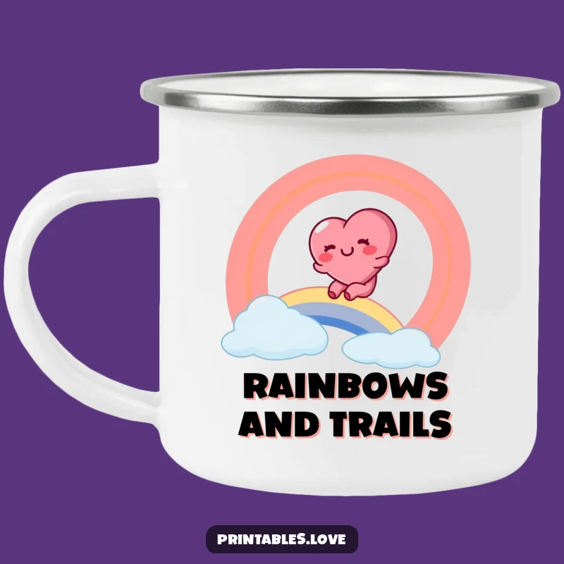 Funny Rainbow Camp Mug: Glee Heart Character, Outdoor Funny Gift