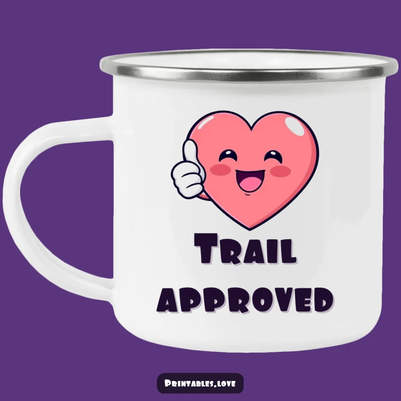 Funny Thumbs Up Heart Camping Mug - Rugged and Hilarious Outdoor Companion