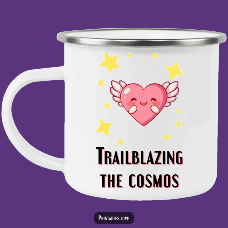 Funny Winged Heart Camping Mug: Sip Under the Stars with Joyful Flair