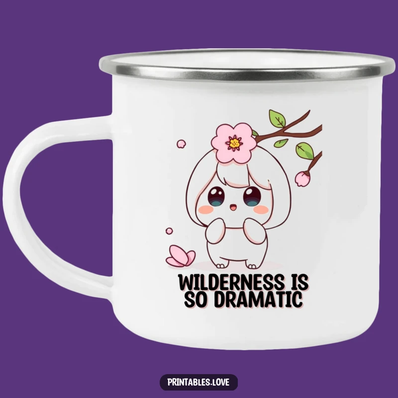 Funny Kawaii Petal Surprise Camping Mug: Spring Adventure Sip