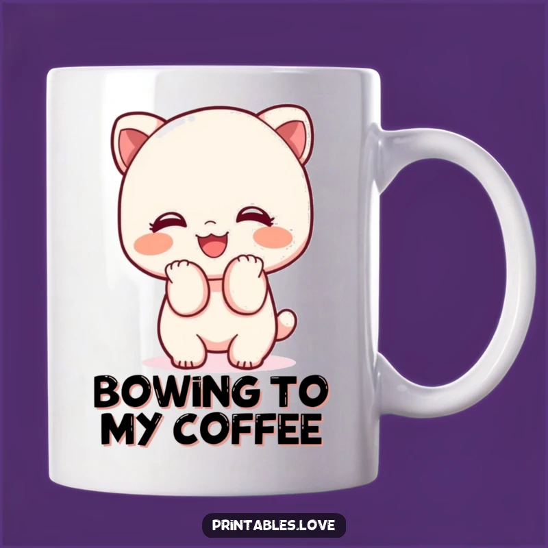 Funny Kawaii Bowing Mug: Gracious Smile Gift for Kind Souls