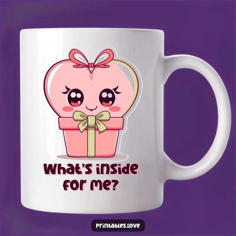Funny Curious Heart Mug: Peek-a-Boo Surprise, Perfect Gift for Mystery Lovers!