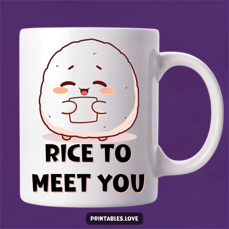Funny Onigiri Wink Mug: Giggling Character Gift for Japanese Food Lovers