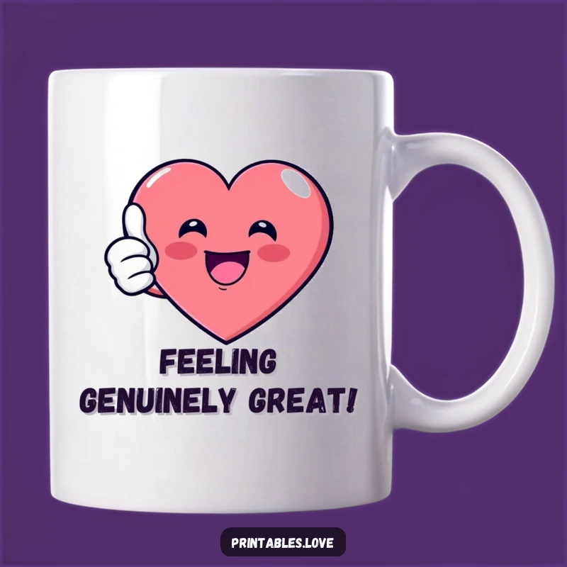 Funny Thumbs Up Heart Mug - Perfect Cheerful Gift for a Positive Friend