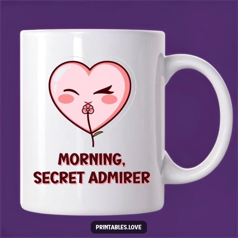 Funny Winking Heart Mug: A Cheeky Gift with a Flower's Charm