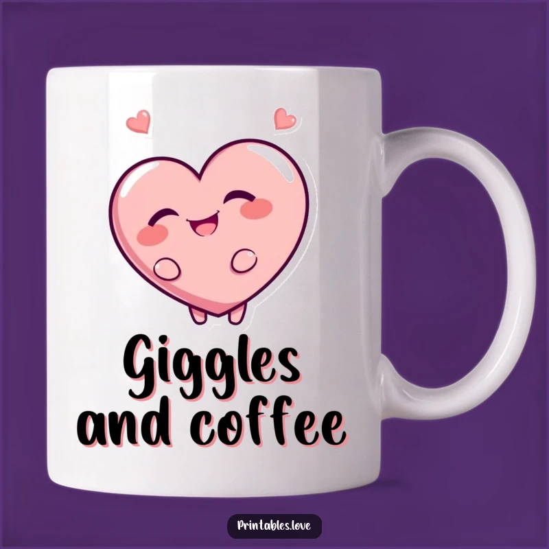 Funny Heart Mischief Mug: Giggling Character Gift for Playful Moments