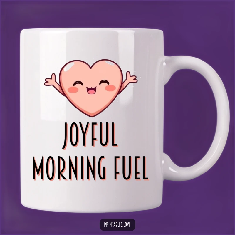 Funny Joyful Heart Mug - Beaming Love Gift for Happy Souls