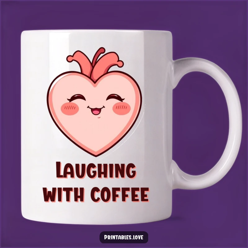 Funny Giggling Heart Mug - Rosy Cheeked Joy Gift for Laugh Lovers
