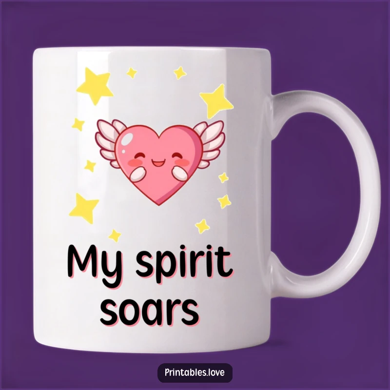 Funny Winged Heart Mug: Joyful Flight of Fancy, Perfect Funny Gift
