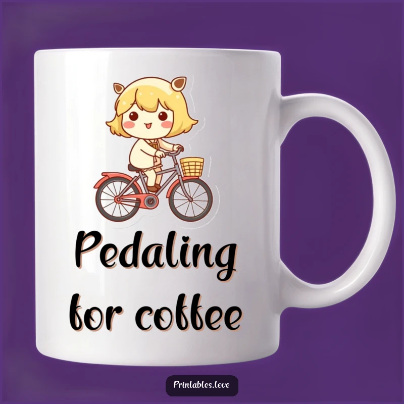 Funny Kawaii Bicycle Rider Mug: Cheerful Journey Gift for All