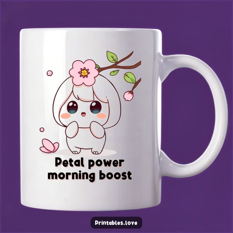 Funny Kawaii Petal Surprise Mug: Adorable Spring Moment Gift