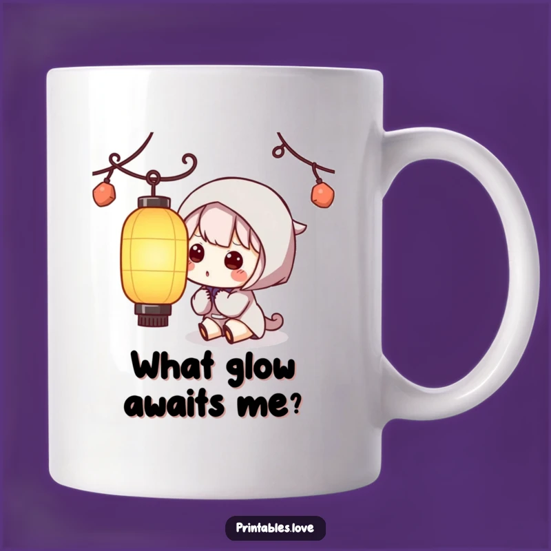 Funny Kawaii Lantern Mug: Curiosity in a park, perfect sentimental funny gift!