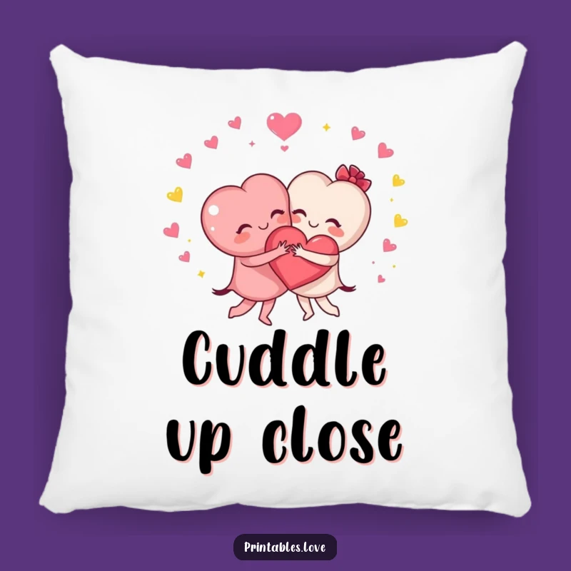 Funny Hugging Hearts Pillow - Soft Cartoon Cushion for Comfort