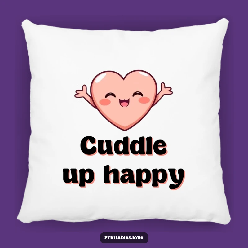 Funny Joyful Heart Pillow - Cozy Beaming Love Accent Gift