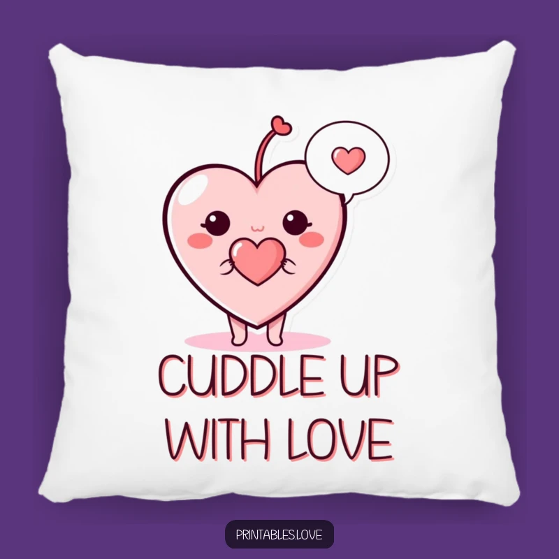 Funny Heart Pillow - Cozy Speech Bubble Love Cushion