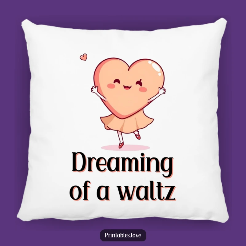 Funny Dancing Heart Pillow: Graceful Twirls of Comfort, Perfect Gift!