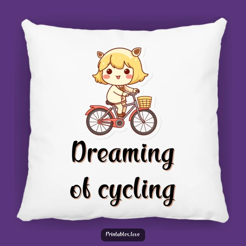 Funny Kawaii Bicycle Rider Pillow: Comfy Cheer for Your Space