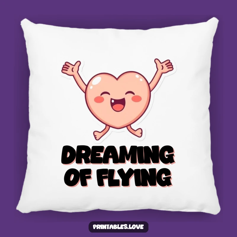 Funny Joyful Heart Pillow - Cozy Comfort with Leaping Glee, Perfect Funny Gift!