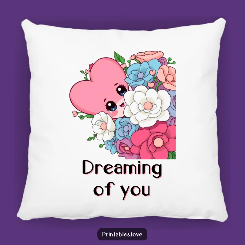 Funny Heart Pillow: Cozy Peeking Character Decor, Soft Funny Gift Cushion