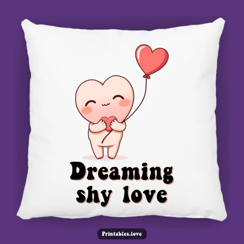 Funny Blushing Heart Pillow: Shy Love & Comfort, Perfect Gift!