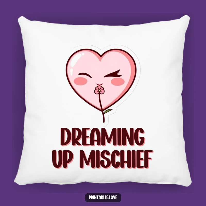Funny Winking Heart Pillow: Cozy Up with Cheeky Charm