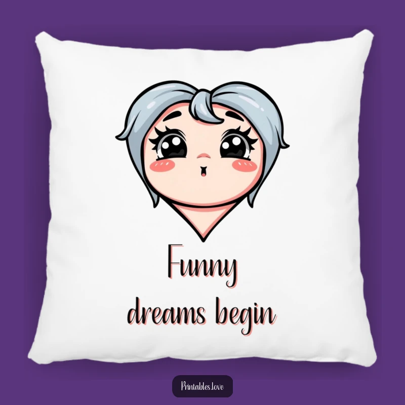 Funny Silly Face Heart Pillow: Exaggerated Comfort, Perfect Gift!