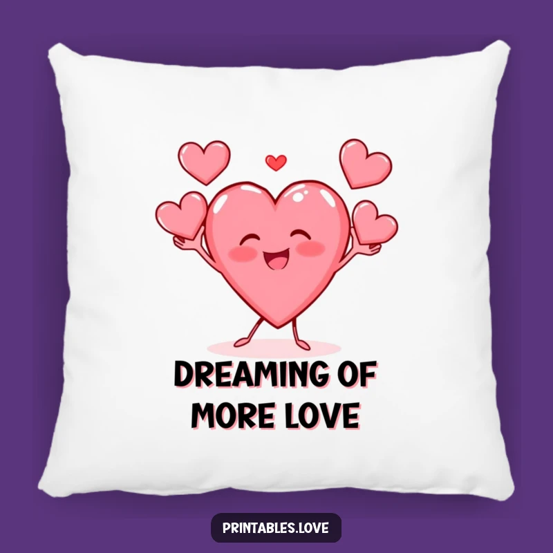 Funny Heart Juggler Pillow: Cuddle Up with this Adorable Character - Great Gift!